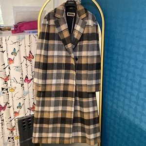 Wool plaid coat
